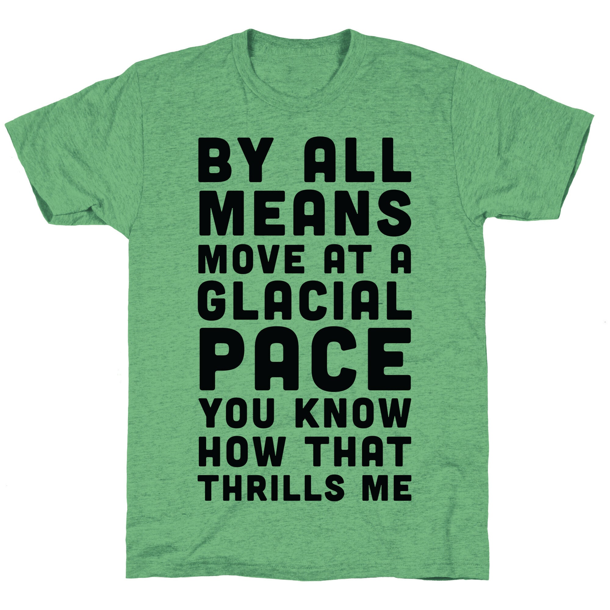 By All Means Move at a Glacial Pace You Know How That Thrills Me Unisex Triblend Tee