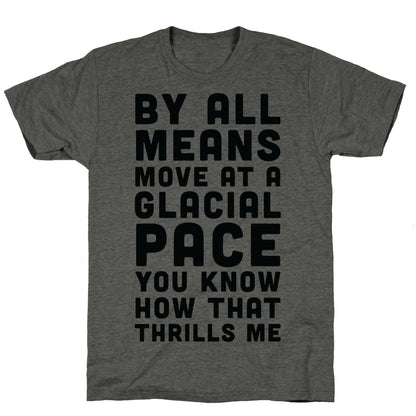 By All Means Move at a Glacial Pace You Know How That Thrills Me Unisex Triblend Tee