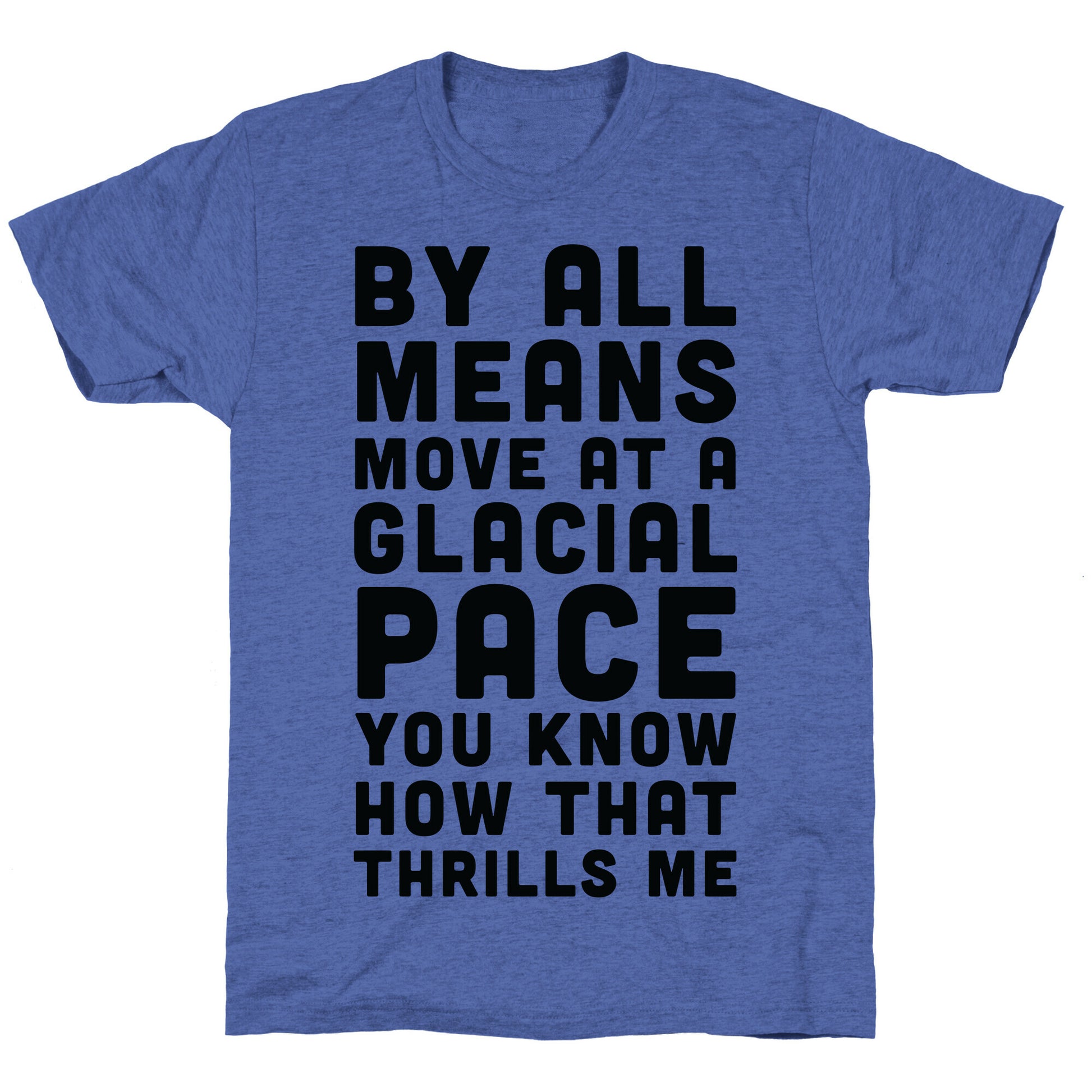 By All Means Move at a Glacial Pace You Know How That Thrills Me Unisex Triblend Tee