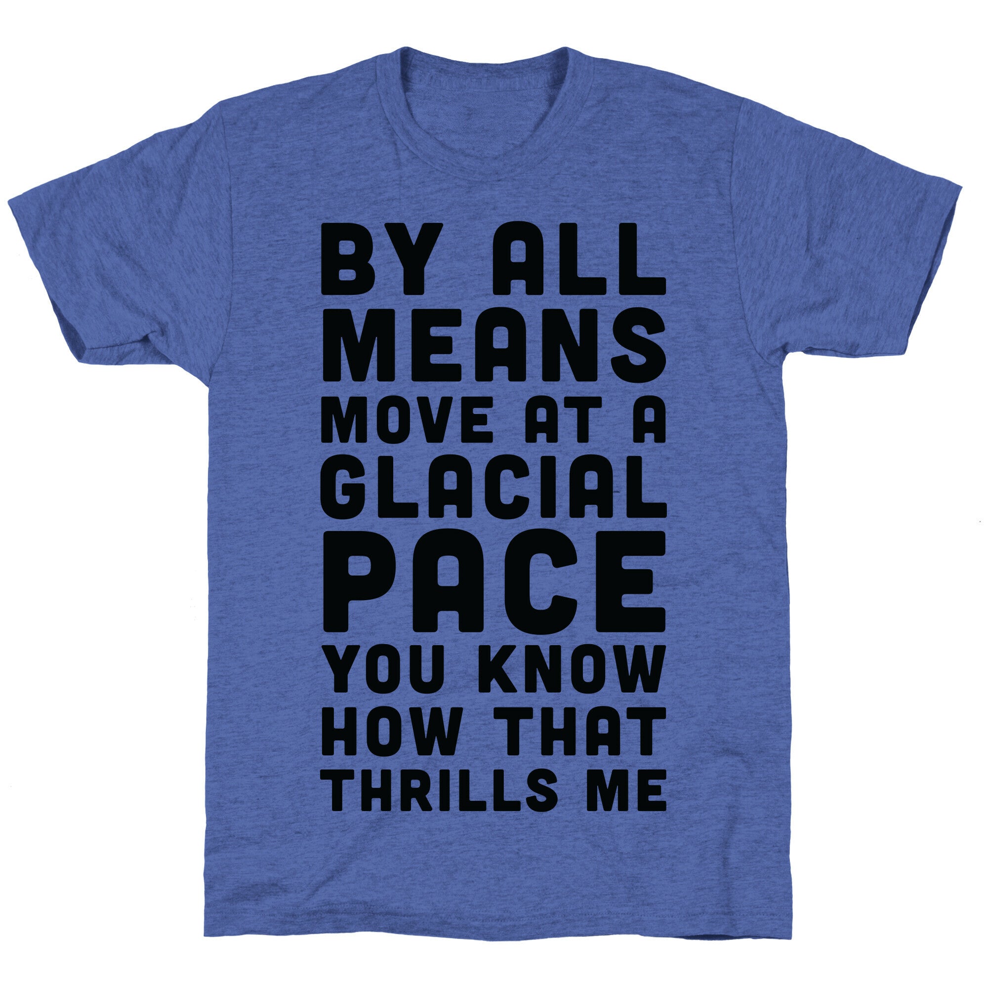 By All Means Move at a Glacial Pace You Know How That Thrills Me Unisex Triblend Tee