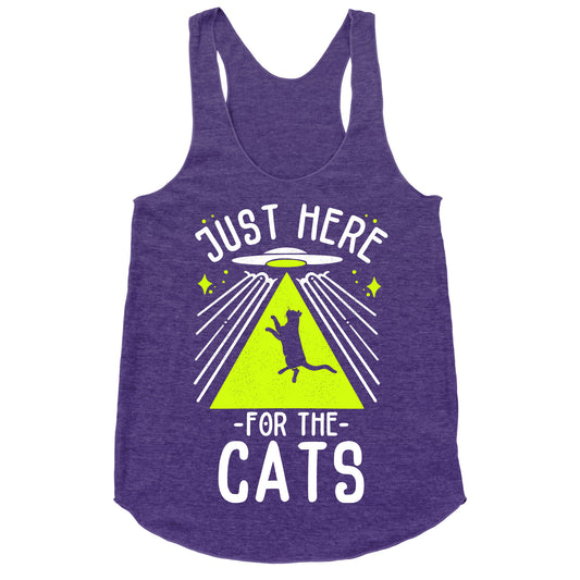 Just Here for the Cats UFO Racerback Tank