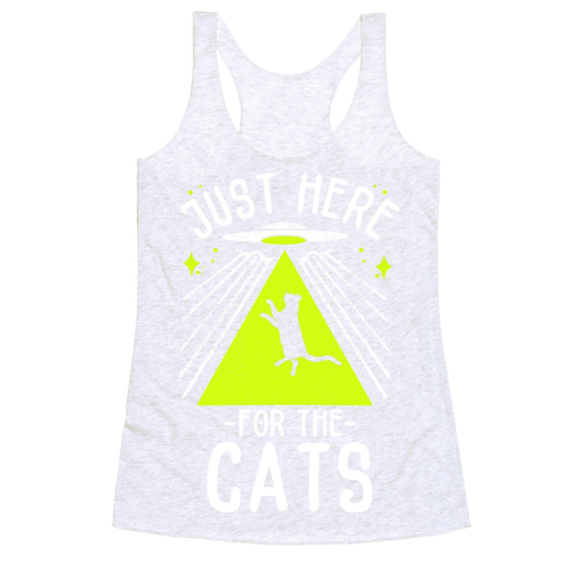 Just Here for the Cats UFO Racerback Tank