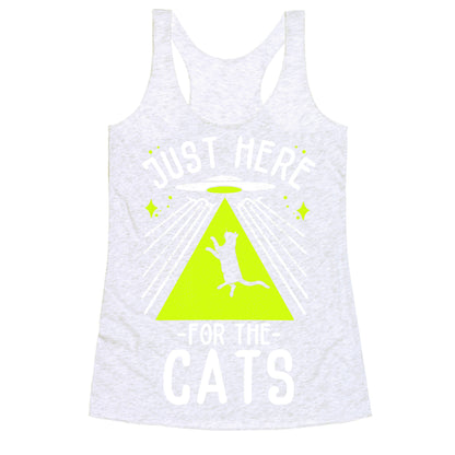 Just Here for the Cats UFO Racerback Tank