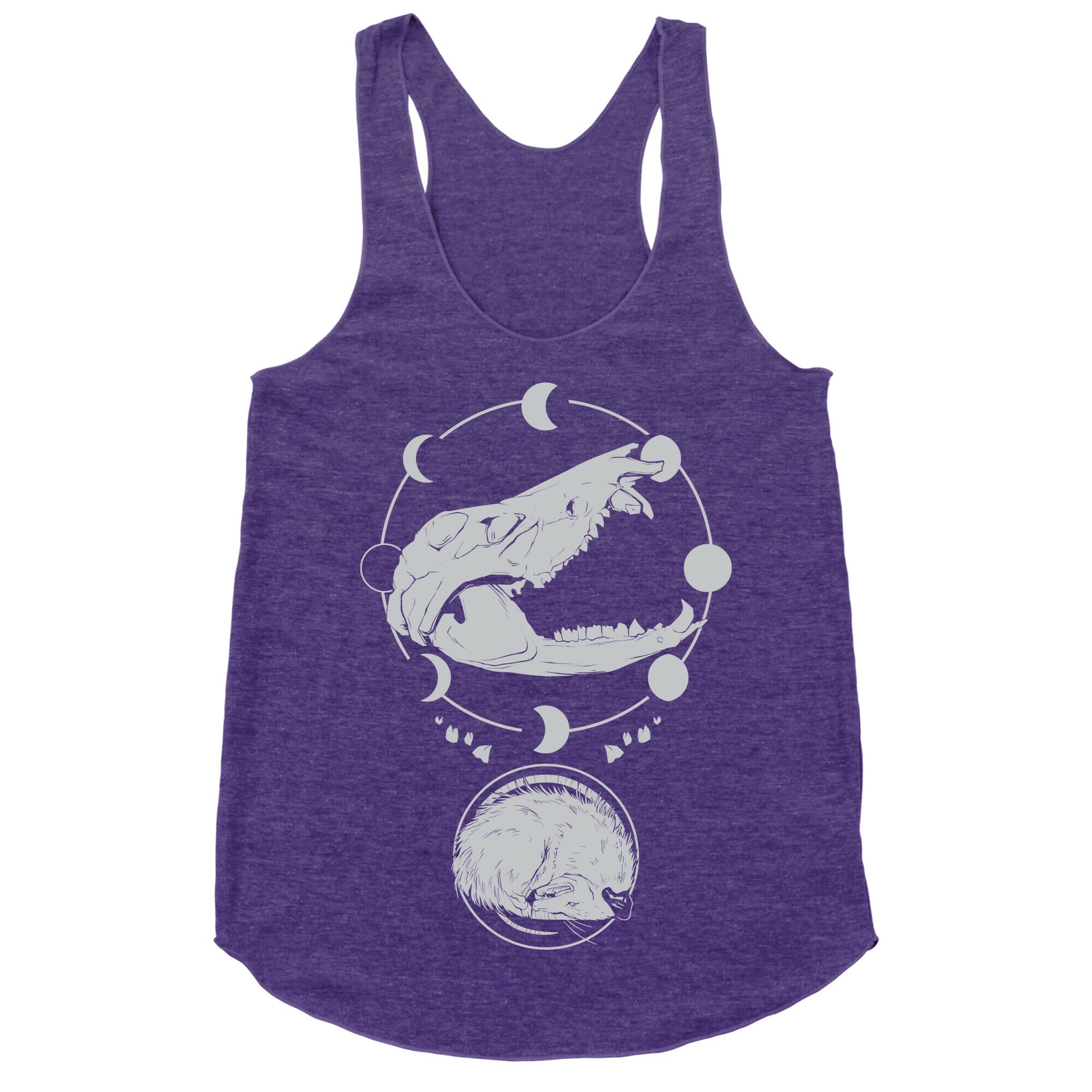 Occult Trash Possum White Print Racerback Tank