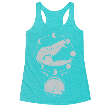 Occult Trash Possum White Print Racerback Tank