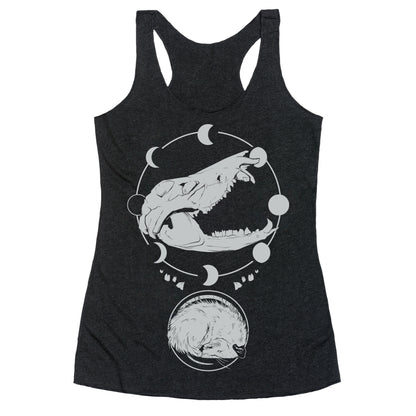 Occult Trash Possum White Print Racerback Tank