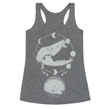 Occult Trash Possum White Print Racerback Tank