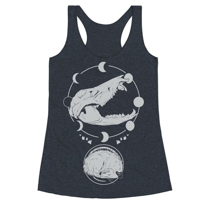 Occult Trash Possum White Print Racerback Tank