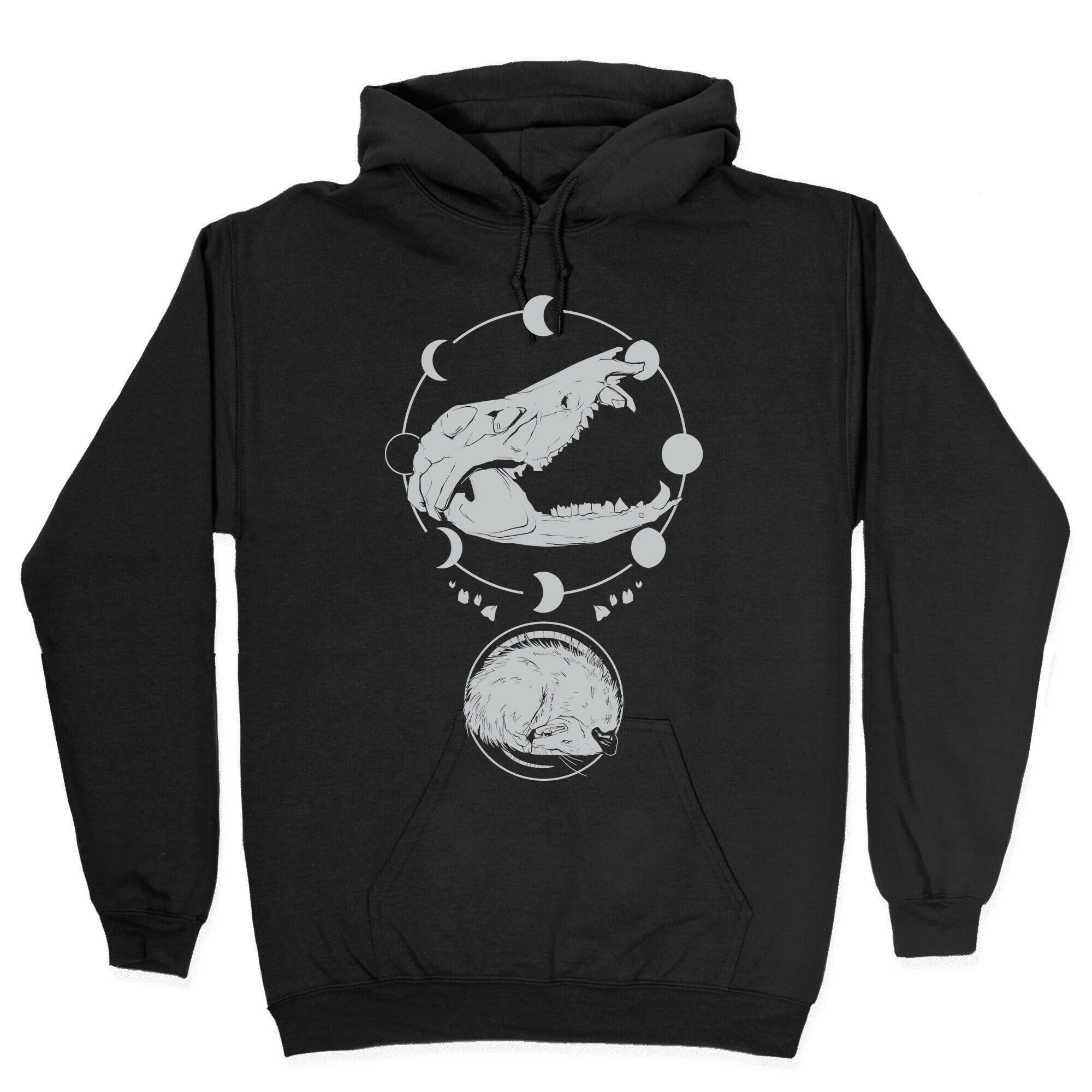 Occult Trash Possum White Print Hoodie