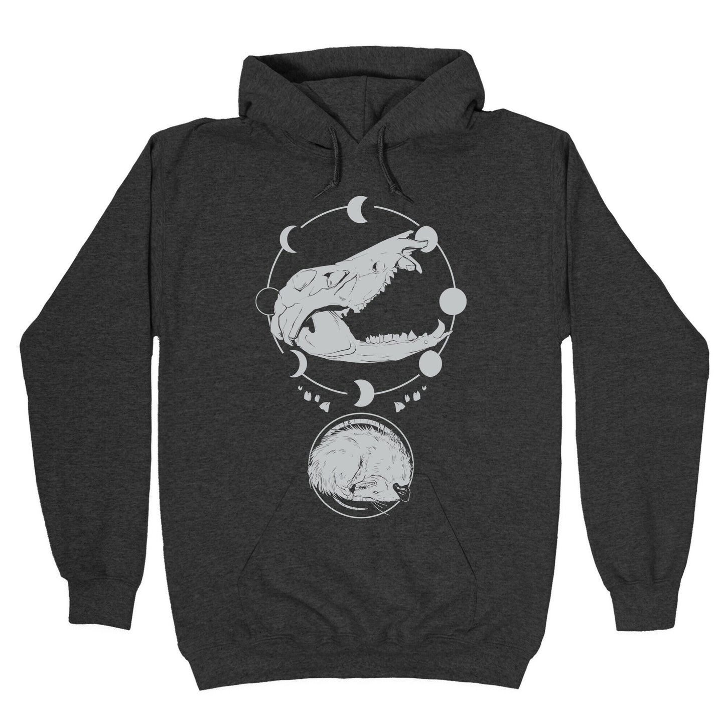 Occult Trash Possum White Print Hoodie