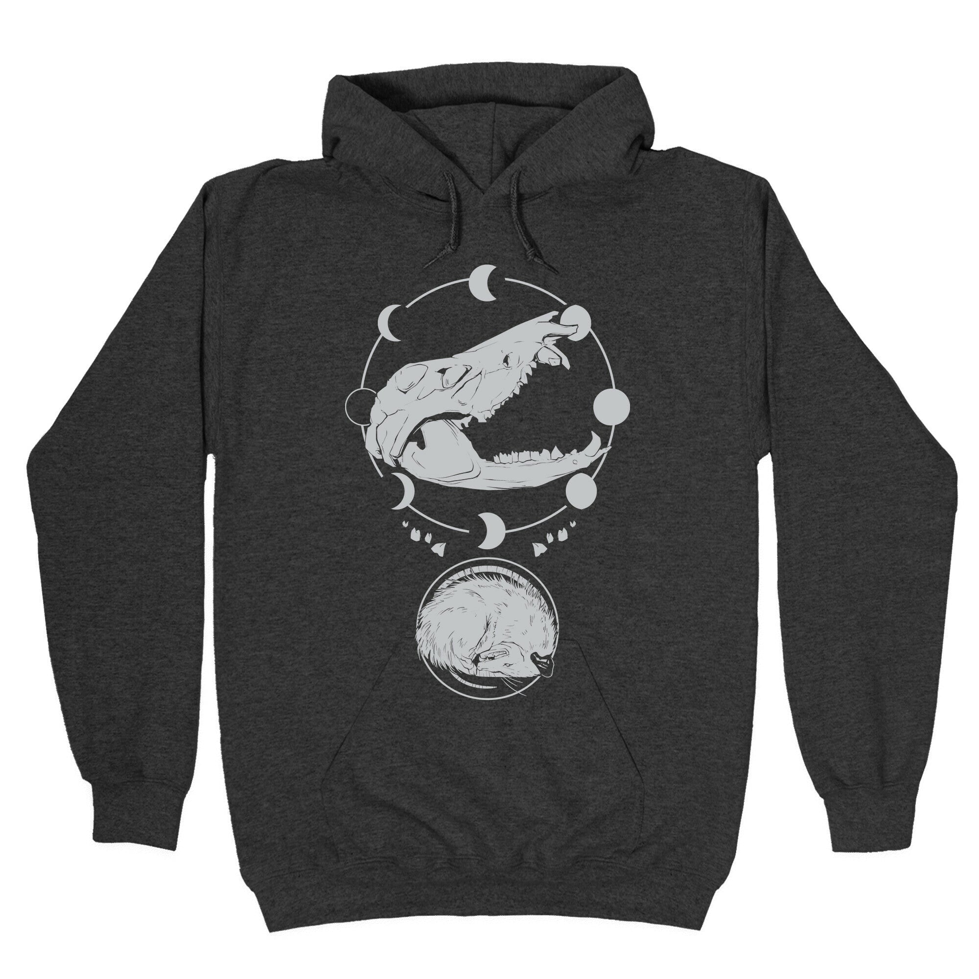Occult Trash Possum White Print Hoodie