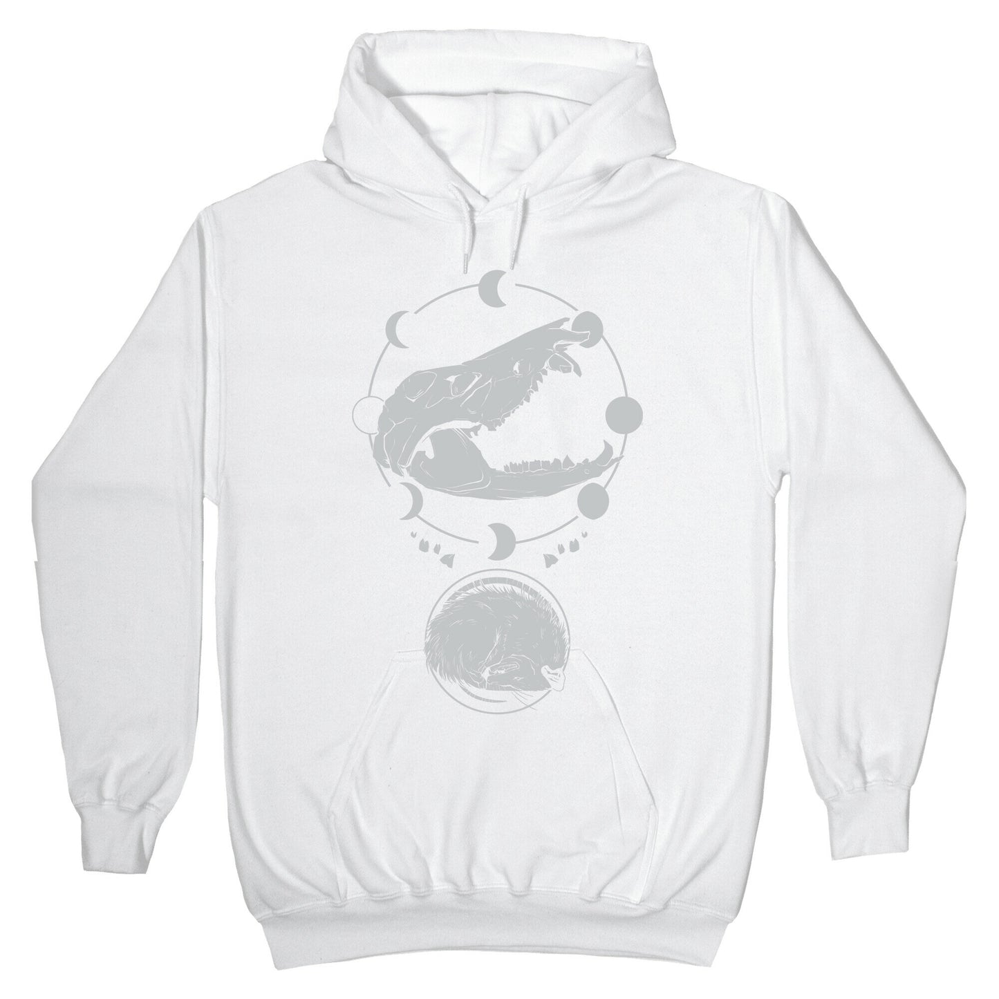 Occult Trash Possum White Print Hoodie