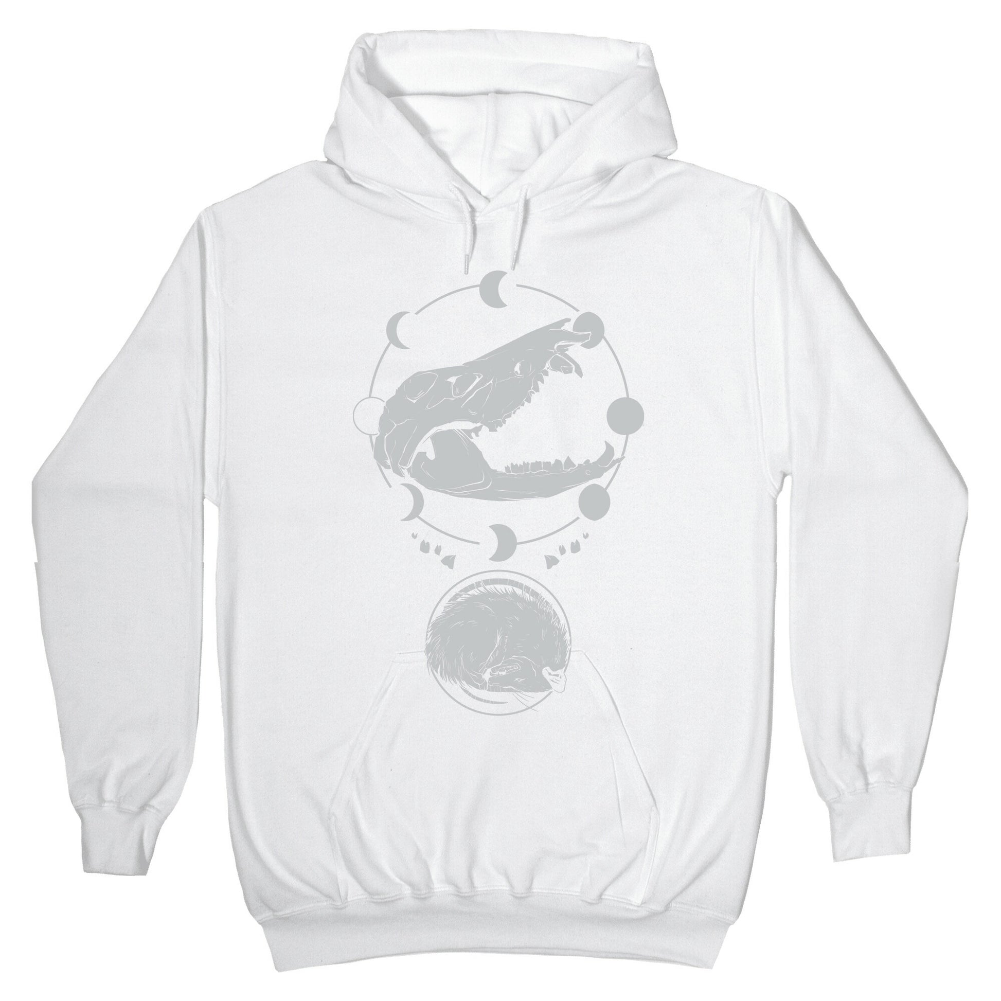 Occult Trash Possum White Print Hoodie