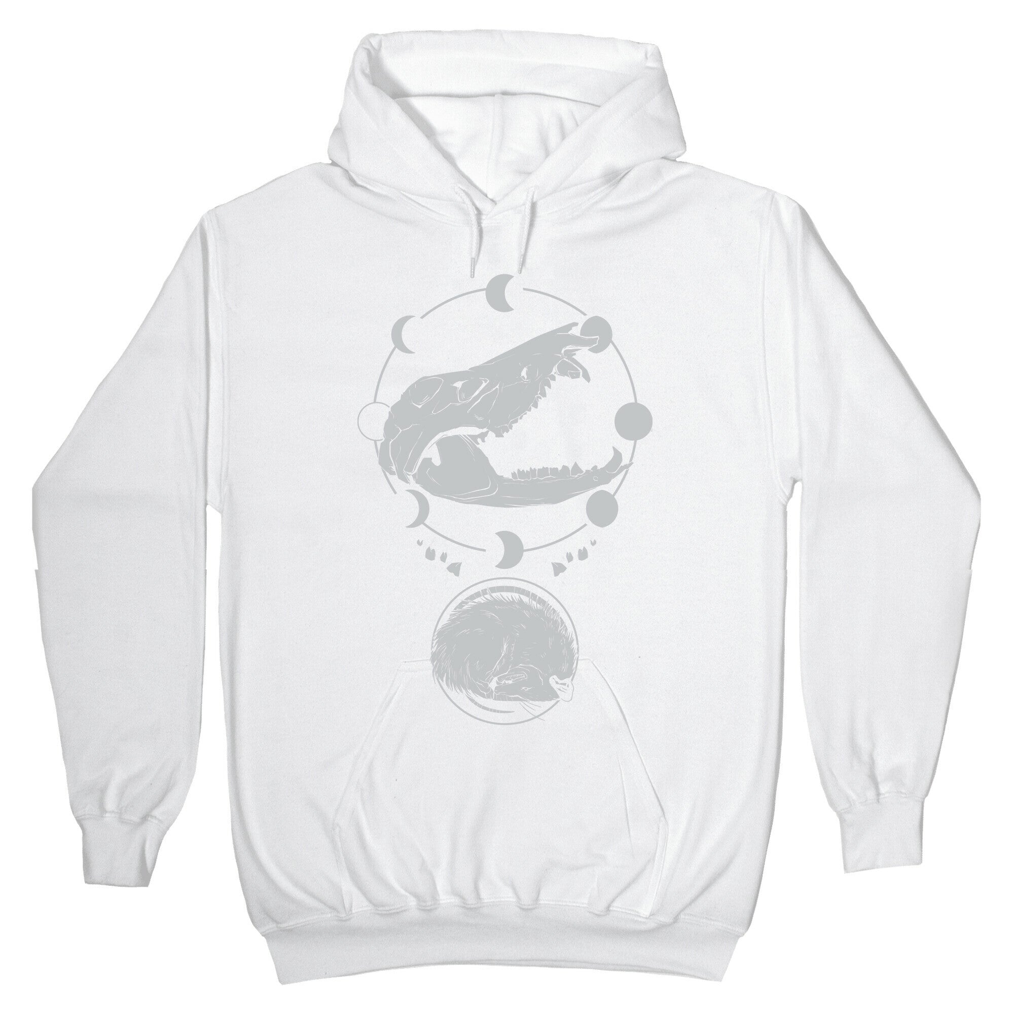 Occult Trash Possum White Print Hoodie