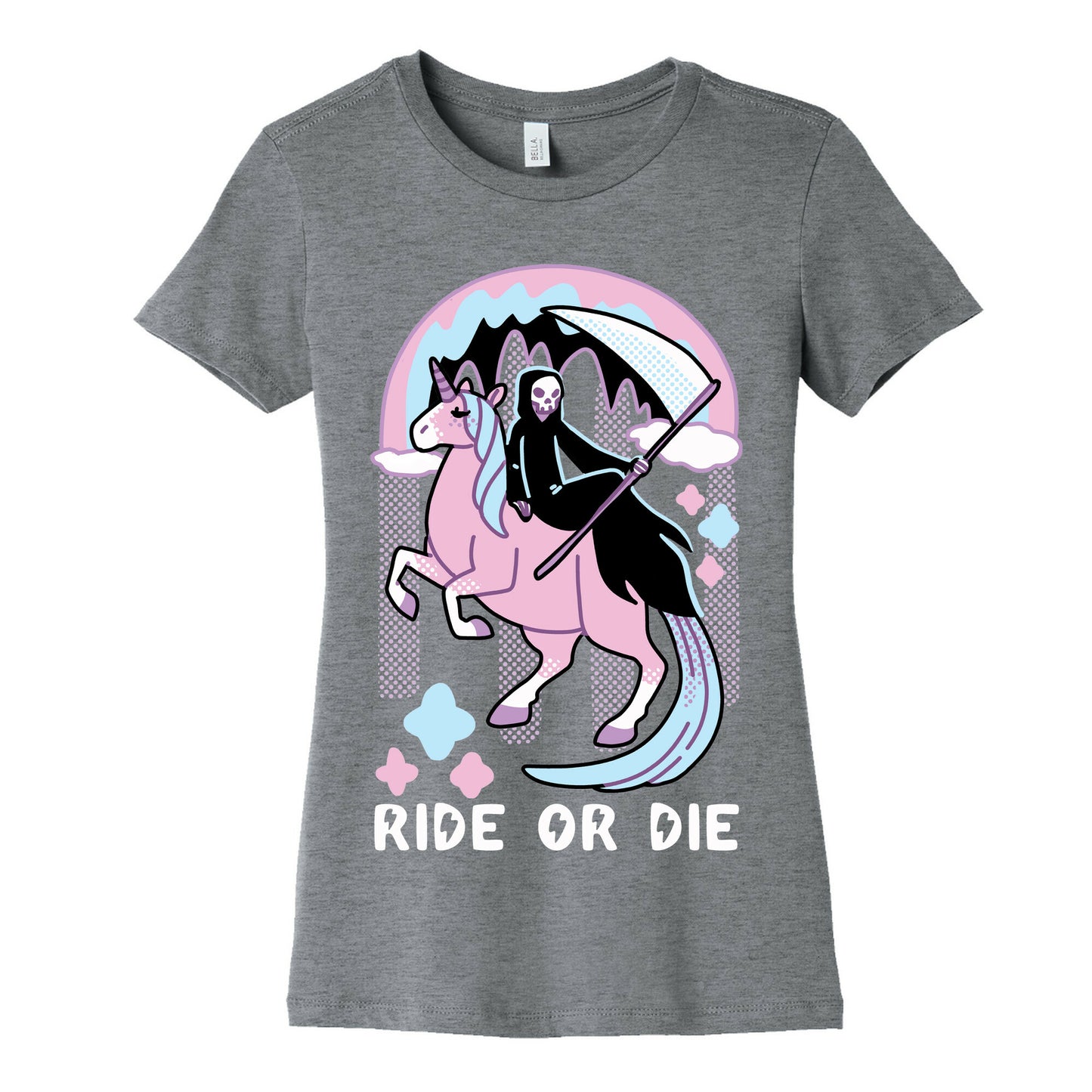 Ride or Die - Grim Reaper and Unicorn Women's Cotton Tee