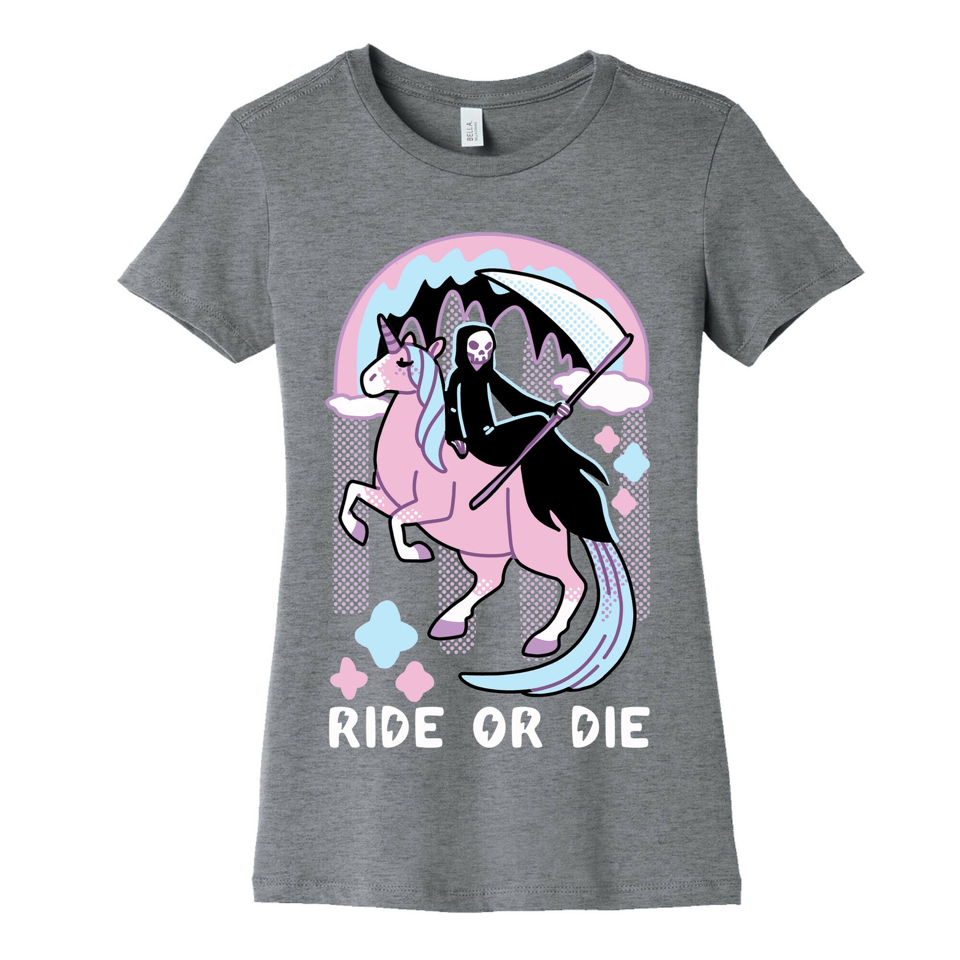 Ride or Die - Grim Reaper and Unicorn Women's Cotton Tee
