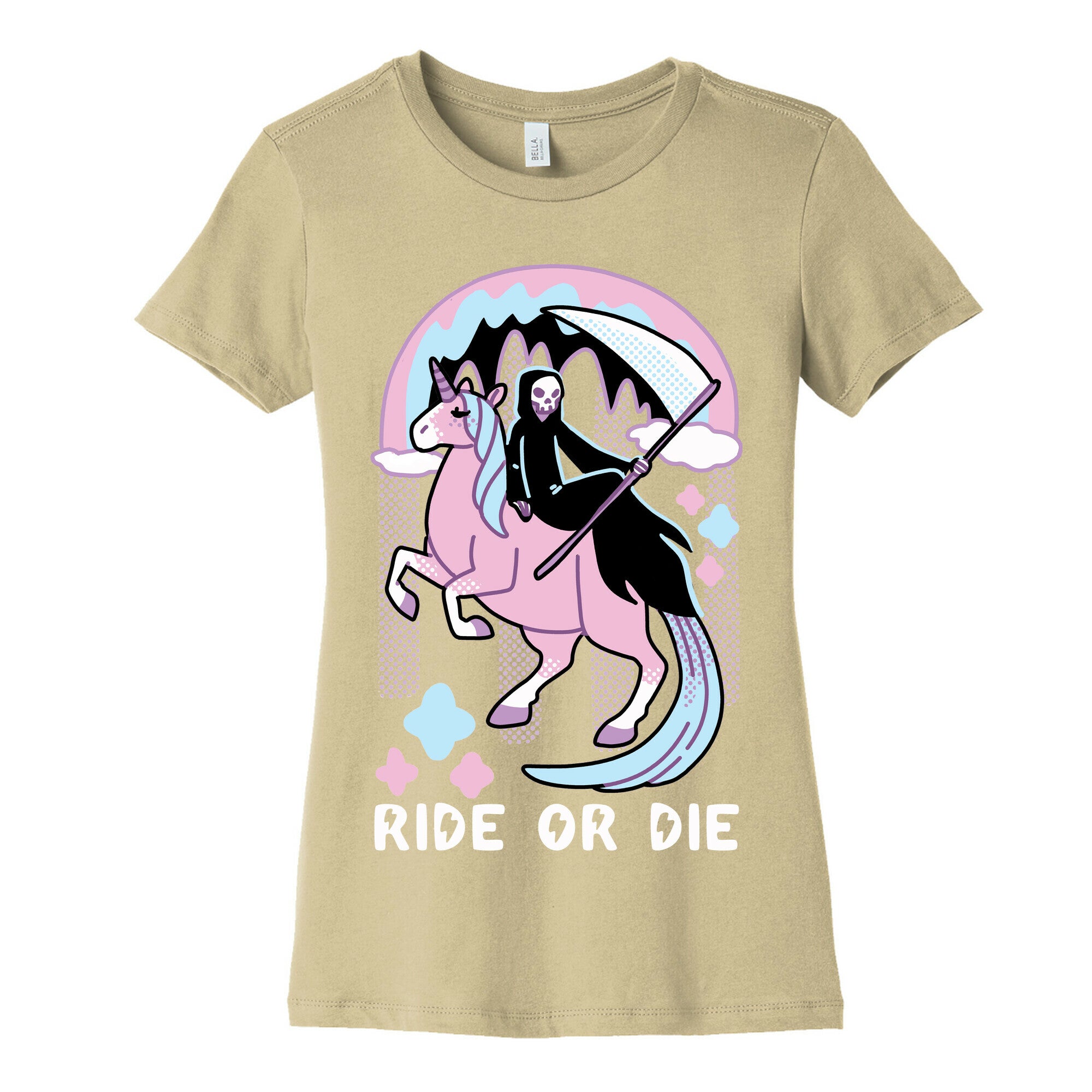 Ride or Die - Grim Reaper and Unicorn Women's Cotton Tee