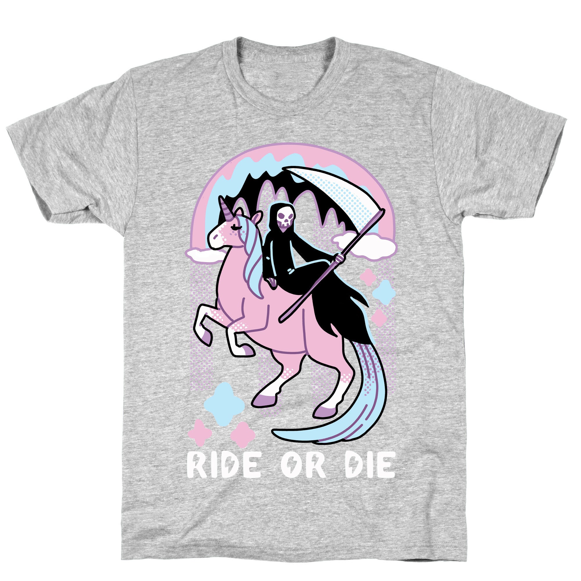 Ride or Die - Grim Reaper and Unicorn T-Shirt