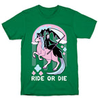 Ride or Die - Grim Reaper and Unicorn T-Shirt