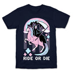 Ride or Die - Grim Reaper and Unicorn T-Shirt