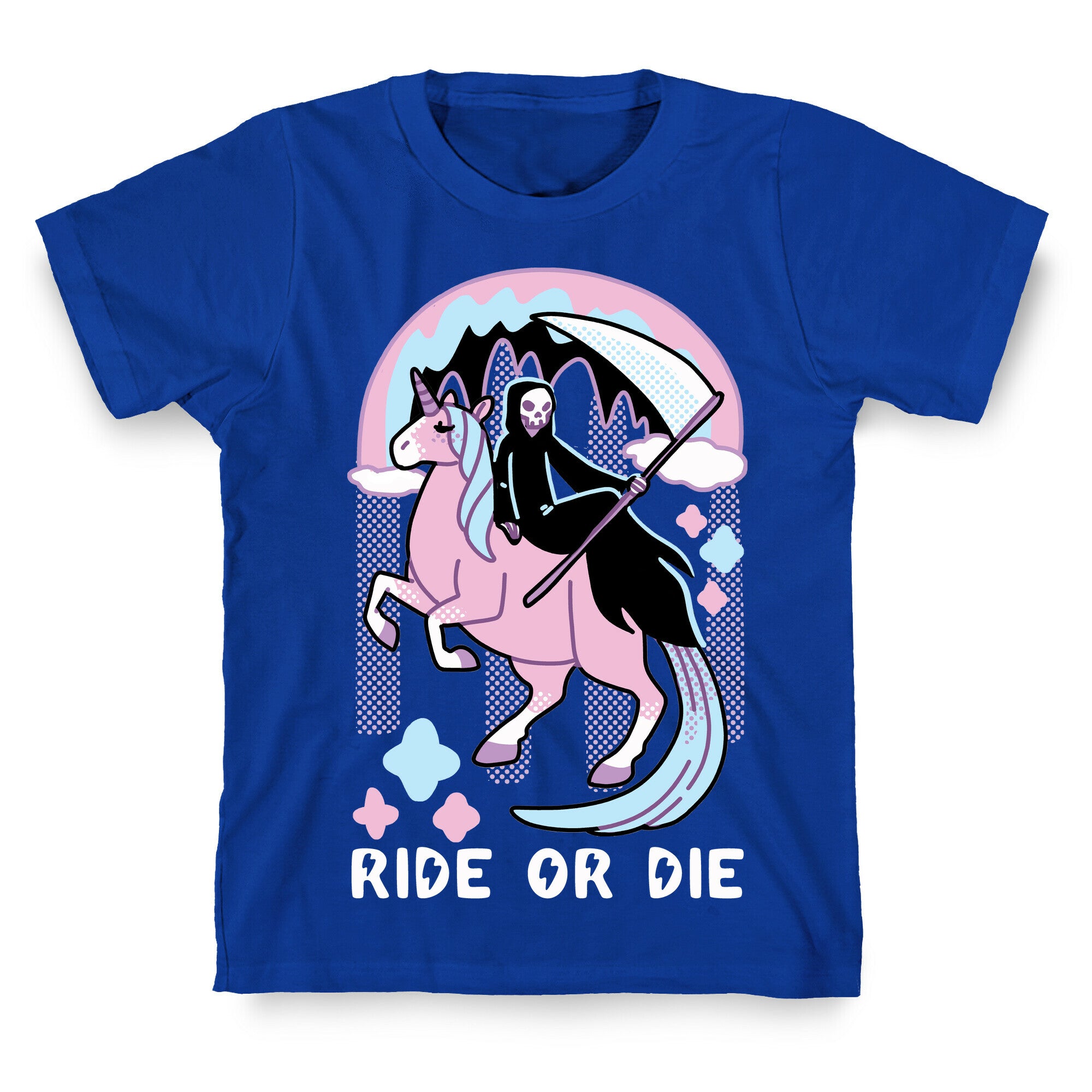 Ride or Die - Grim Reaper and Unicorn T-Shirt