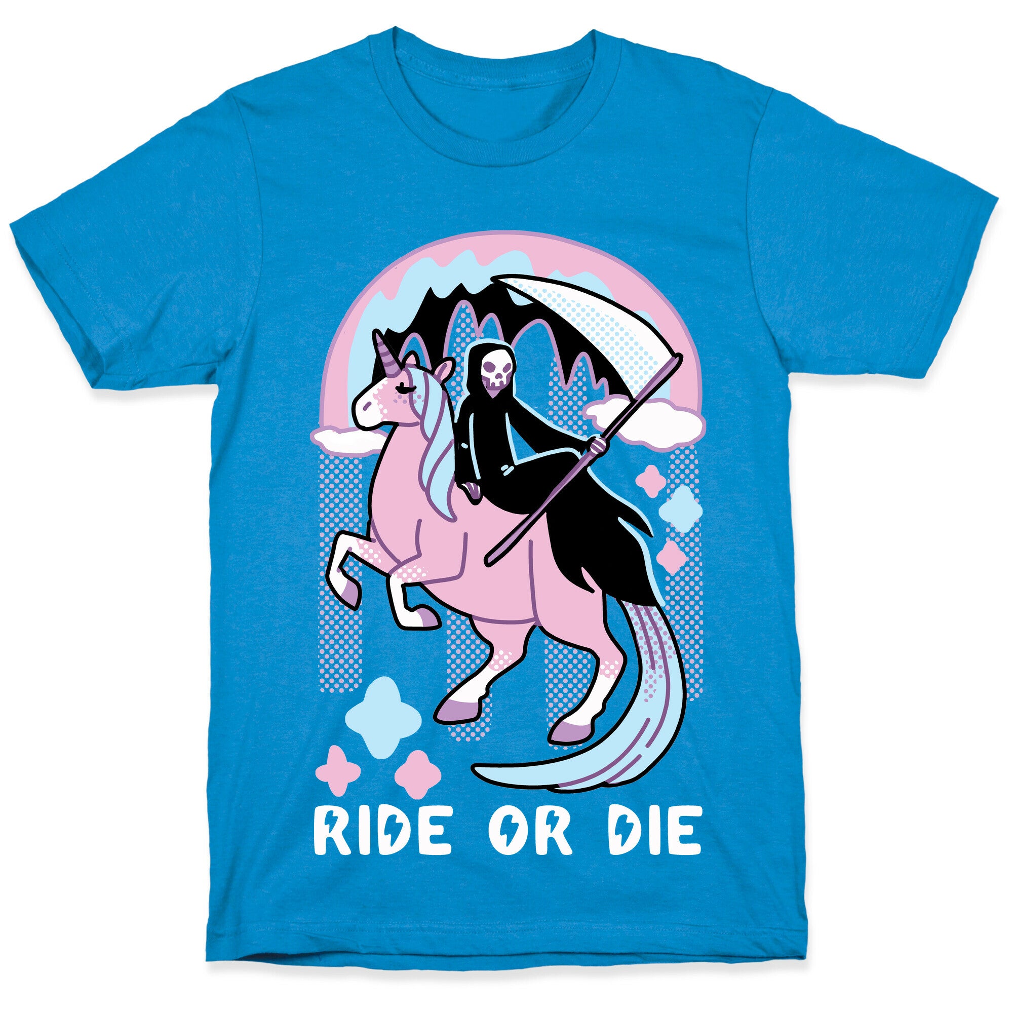 Ride or Die - Grim Reaper and Unicorn T-Shirt