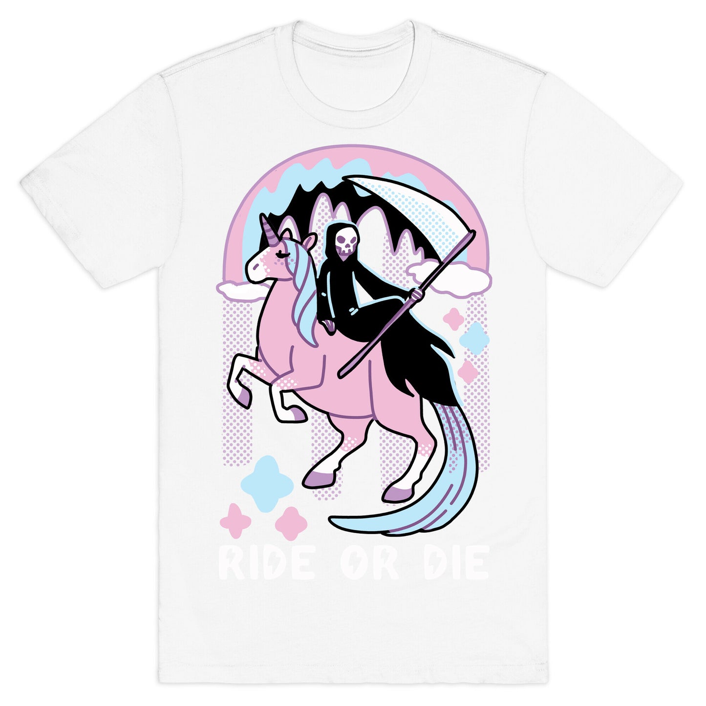 Ride or Die - Grim Reaper and Unicorn T-Shirt