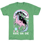 Ride or Die - Grim Reaper and Unicorn Unisex Triblend Tee
