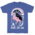 Ride or Die - Grim Reaper and Unicorn Unisex Triblend Tee