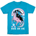 Ride or Die - Grim Reaper and Unicorn Unisex Triblend Tee