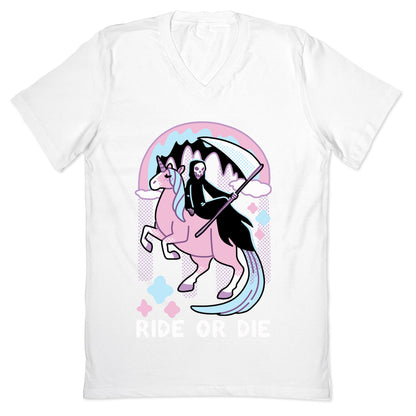 Ride or Die - Grim Reaper and Unicorn V-Neck