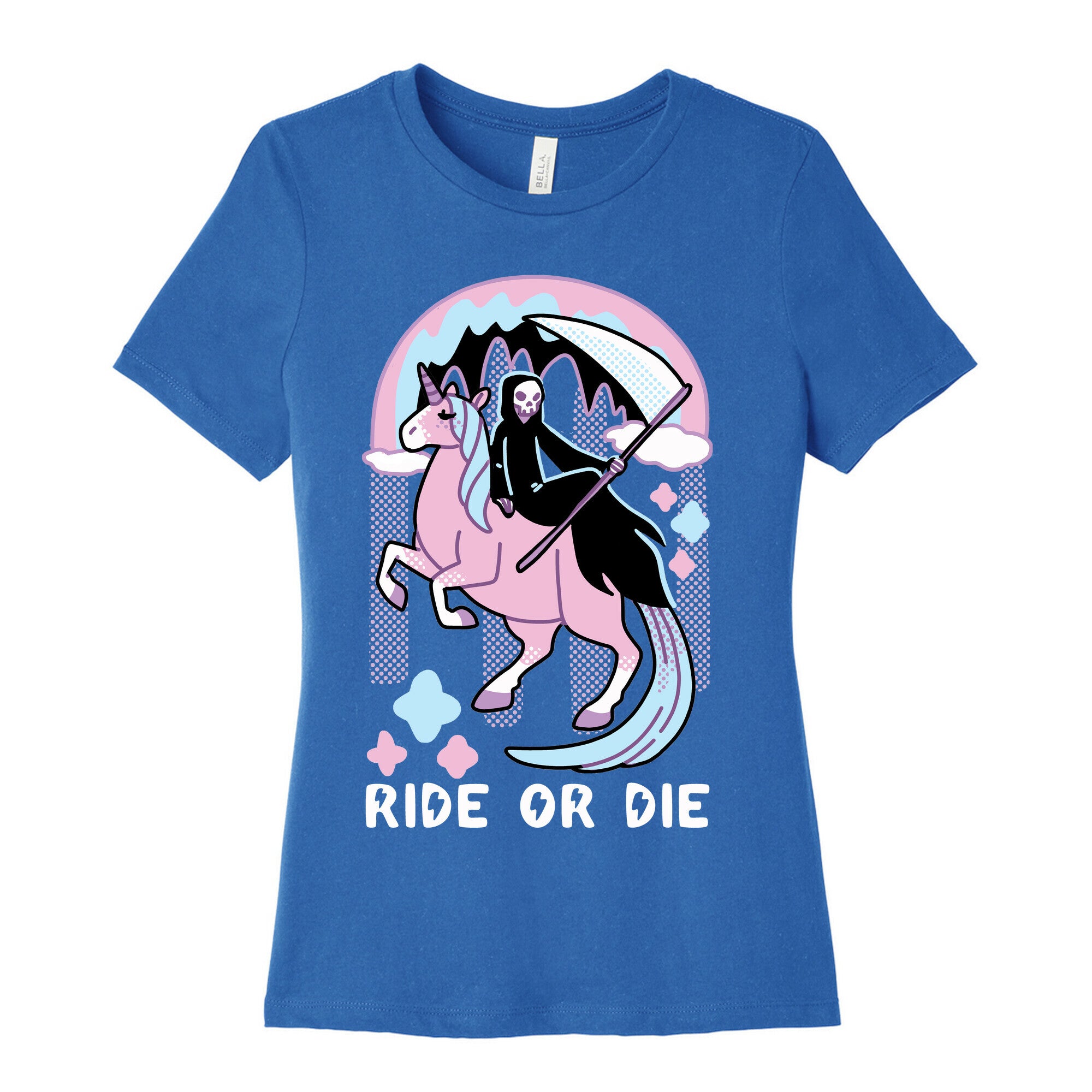 Ride or Die - Grim Reaper and Unicorn Women's Cotton Tee