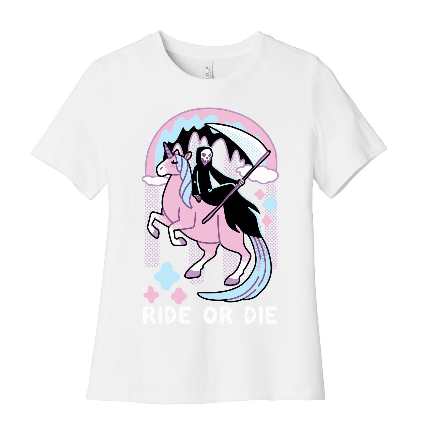 Ride or Die - Grim Reaper and Unicorn Women's Cotton Tee