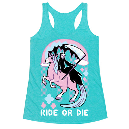 Ride or Die - Grim Reaper and Unicorn Racerback Tank