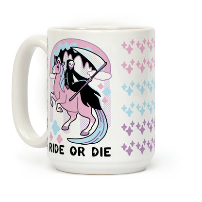 Ride or Die - Grim Reaper and Unicorn Coffee Mug