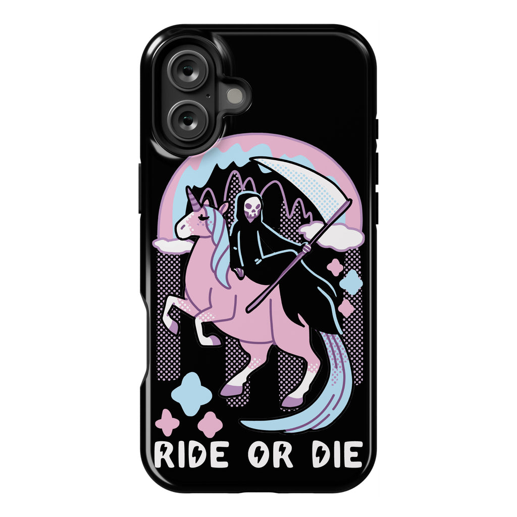 Ride or Die - Grim Reaper and Unicorn Phone Case
