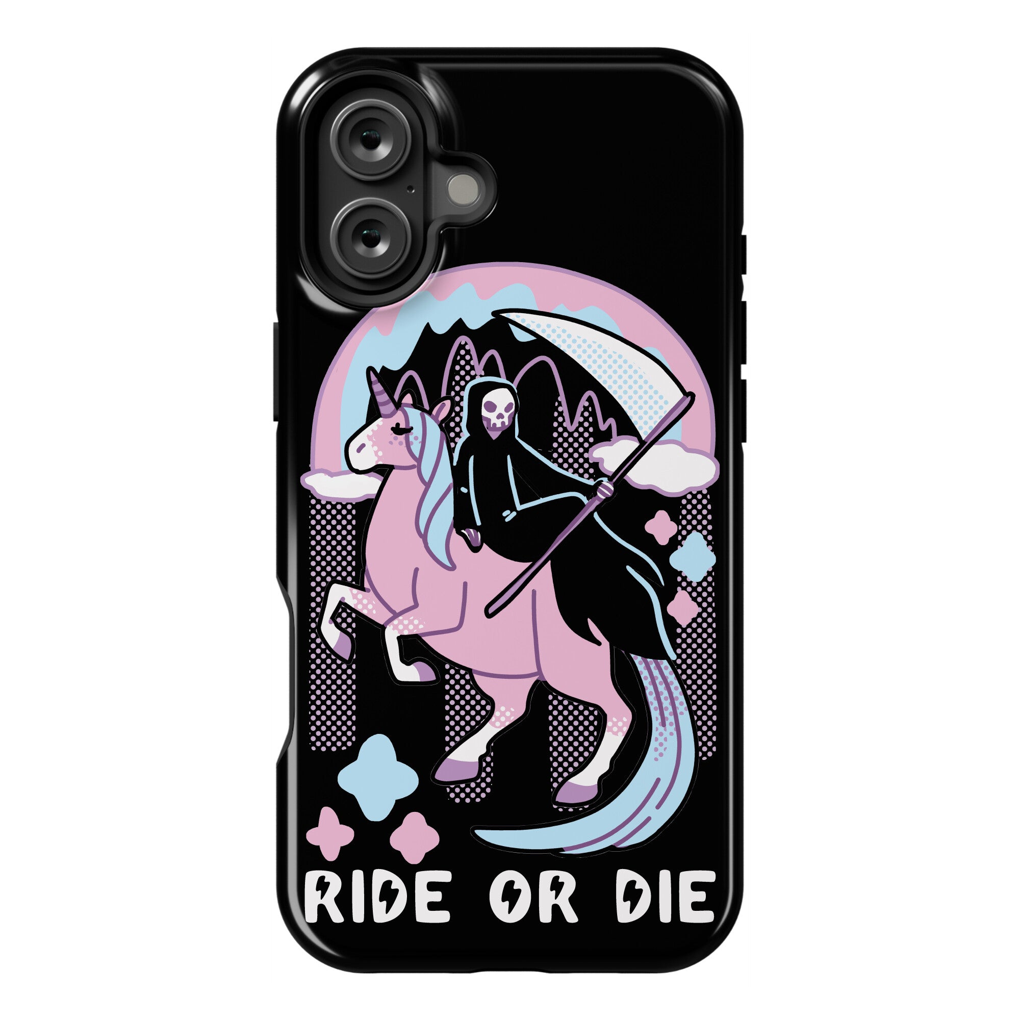 Ride or Die - Grim Reaper and Unicorn Phone Case