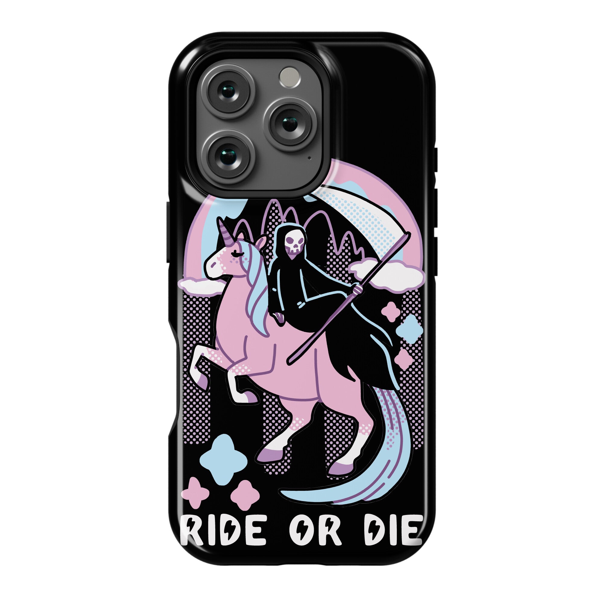Ride or Die - Grim Reaper and Unicorn Phone Case