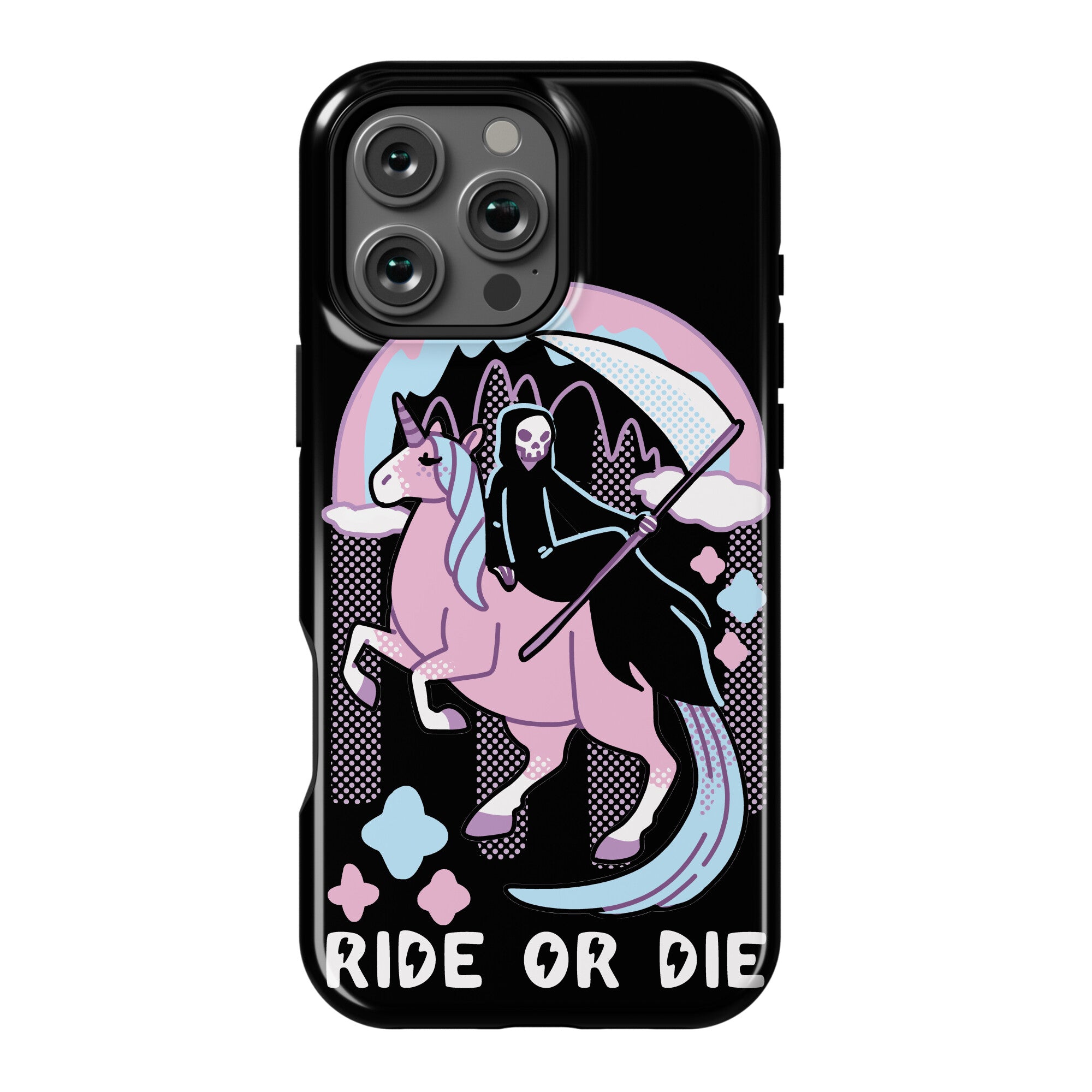 Ride or Die - Grim Reaper and Unicorn Phone Case