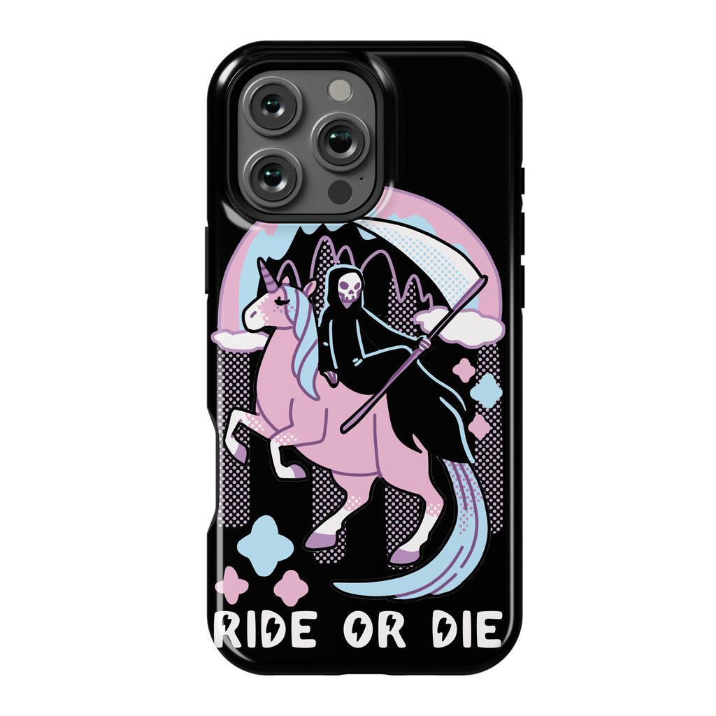 Ride or Die - Grim Reaper and Unicorn Phone Case