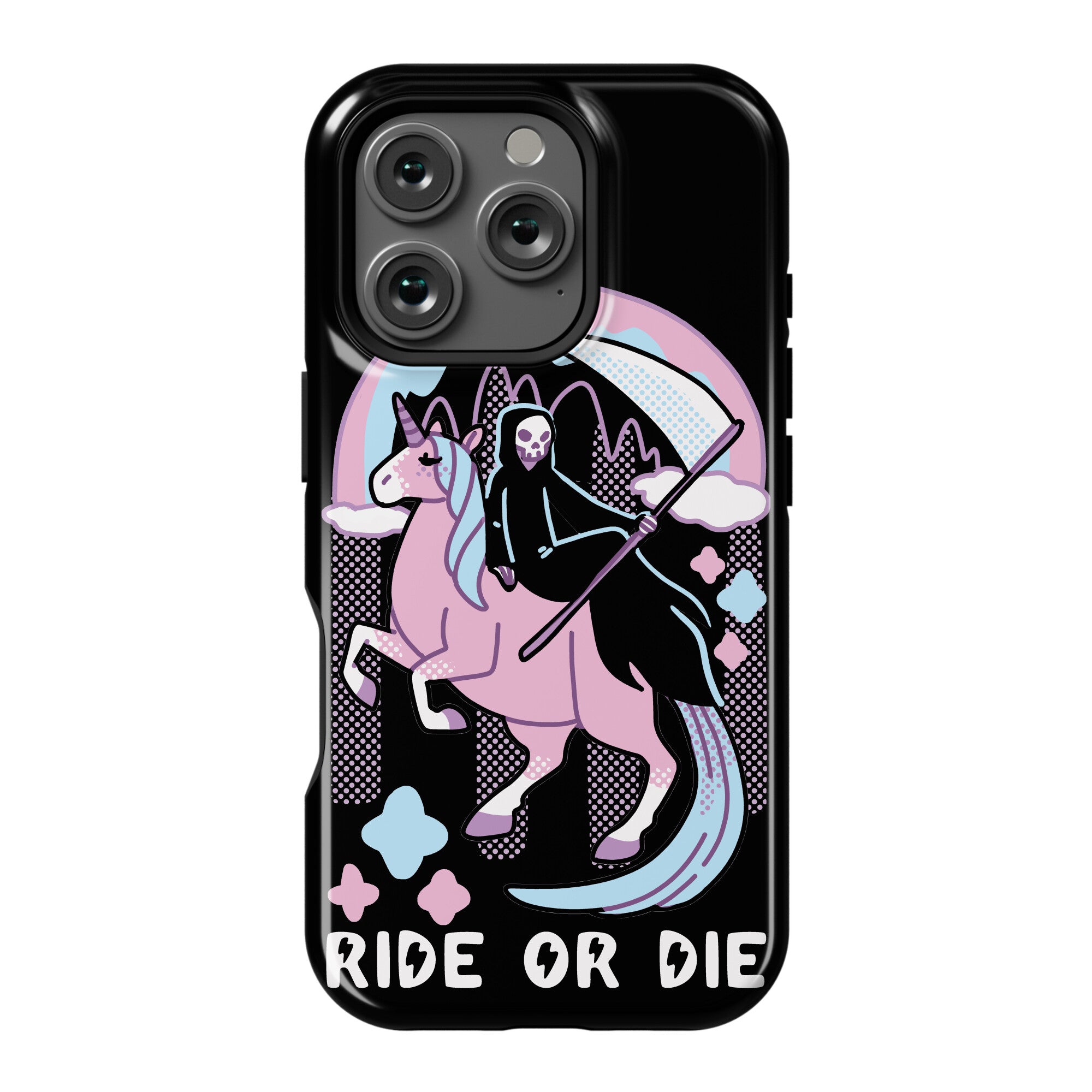 Ride or Die - Grim Reaper and Unicorn Phone Case