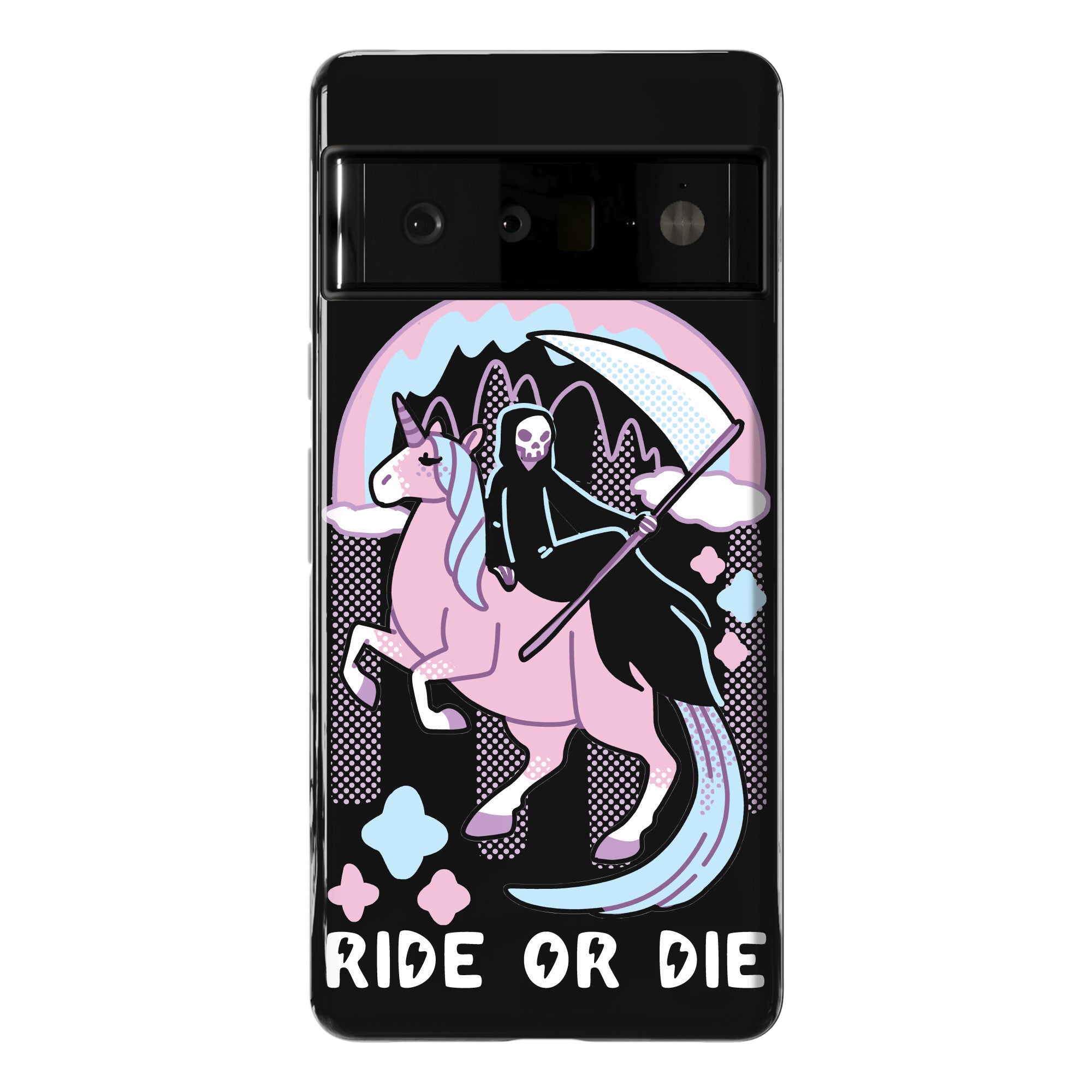 Ride or Die - Grim Reaper and Unicorn Phone Case