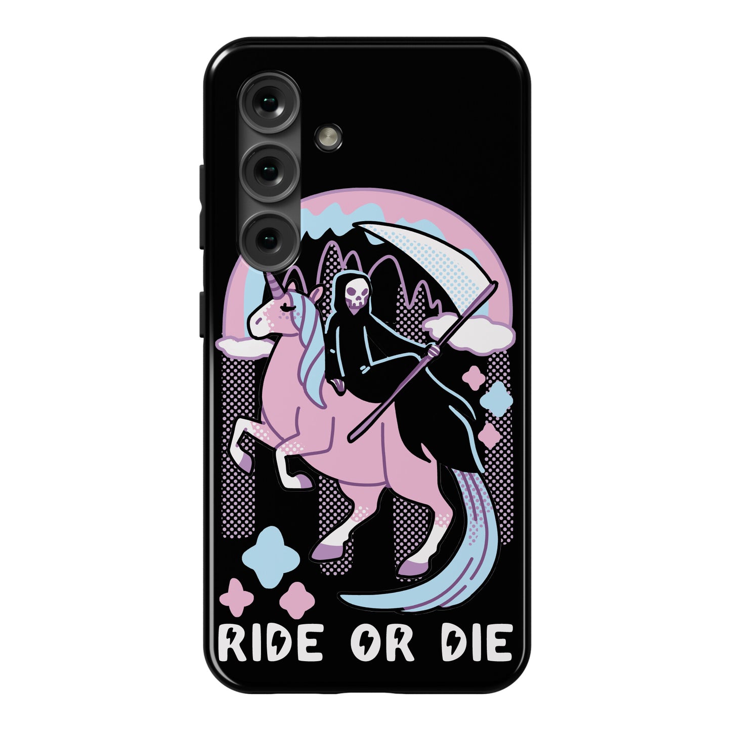 Ride or Die - Grim Reaper and Unicorn Phone Case