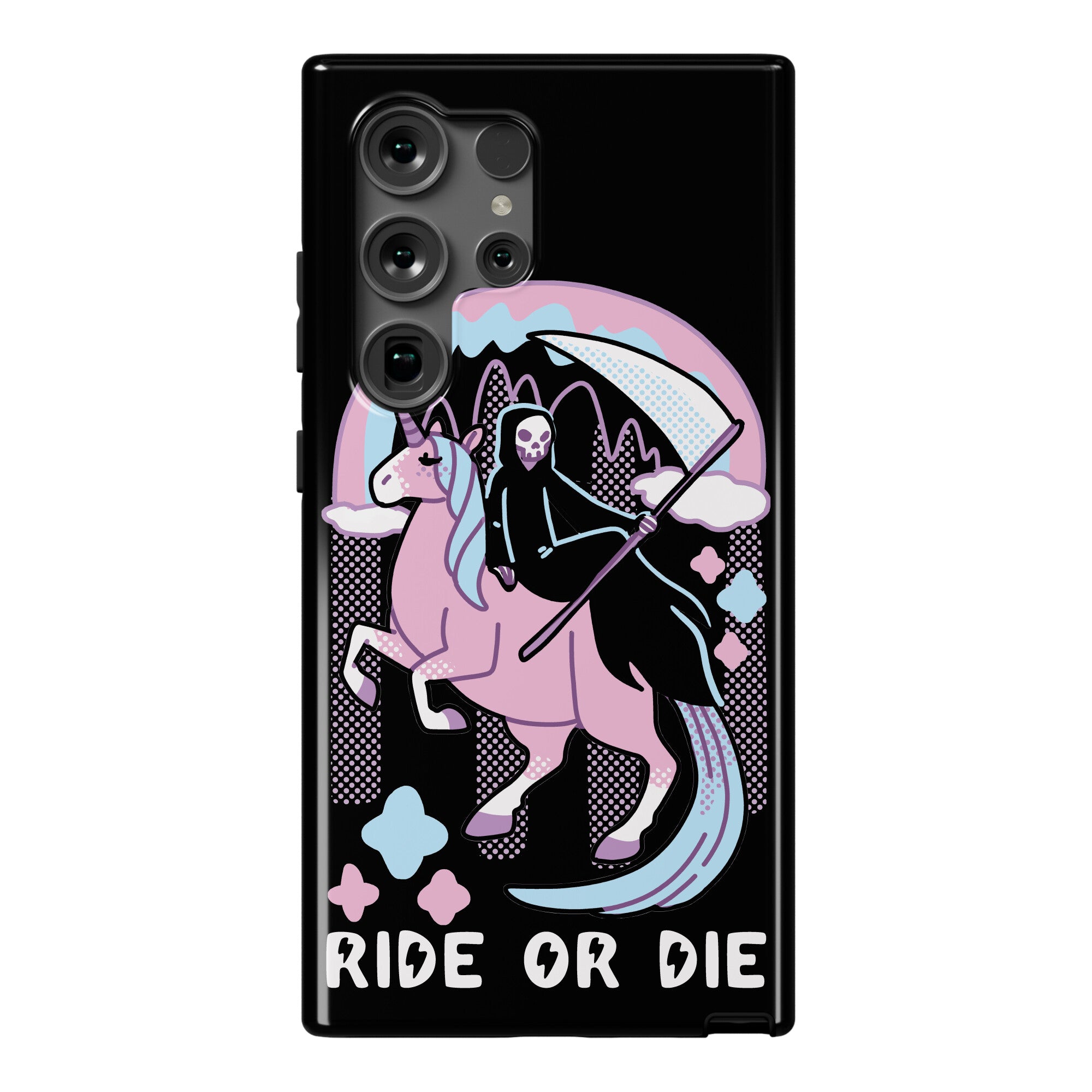 Ride or Die - Grim Reaper and Unicorn Phone Case