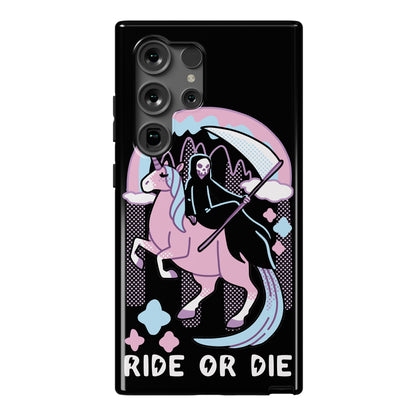 Ride or Die - Grim Reaper and Unicorn Phone Case