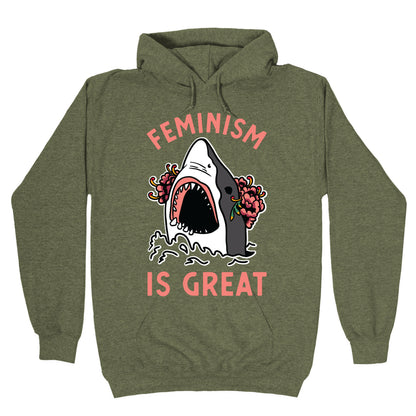 Feminism is Great Shark Hoodie
