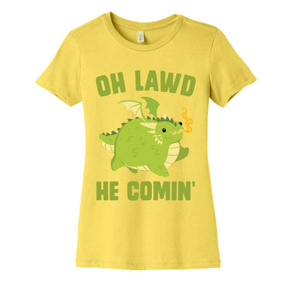 OH LAWD HE COMIN' Dragon Women's Cotton Tee