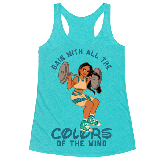 Gain with all the Colors of the Wind Pocahontas Parody Racerback Tank