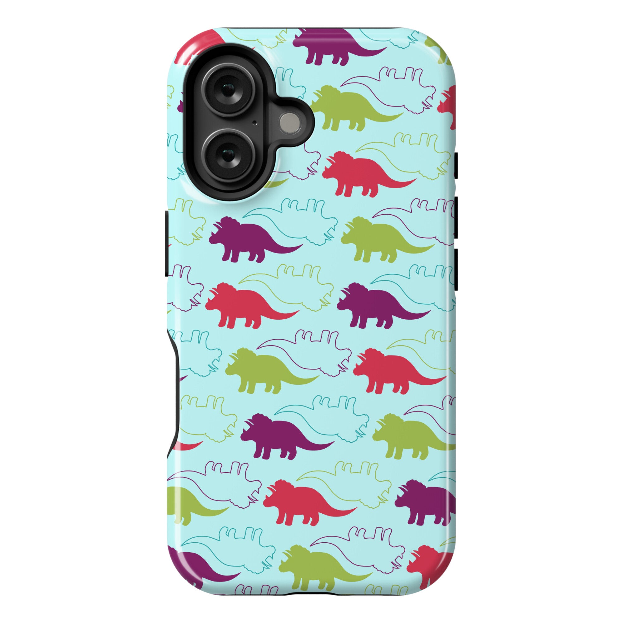 Triceratops Dino Pattern Phone Case