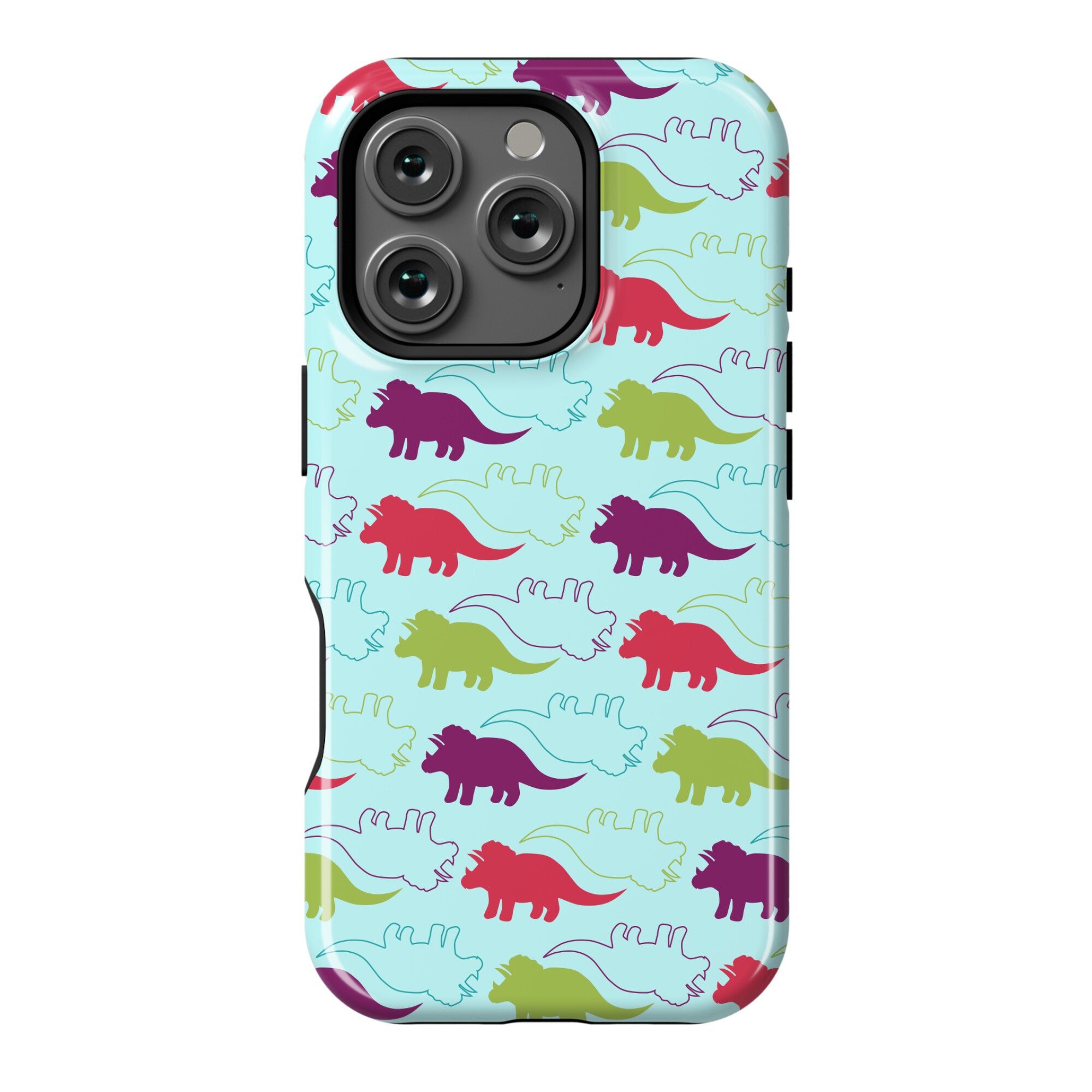 Triceratops Dino Pattern Phone Case